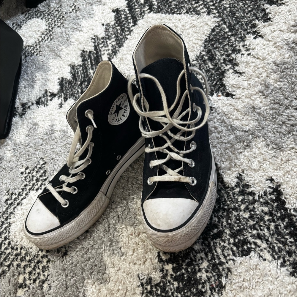 Converse Women's Black and White High-Top Sneakers
